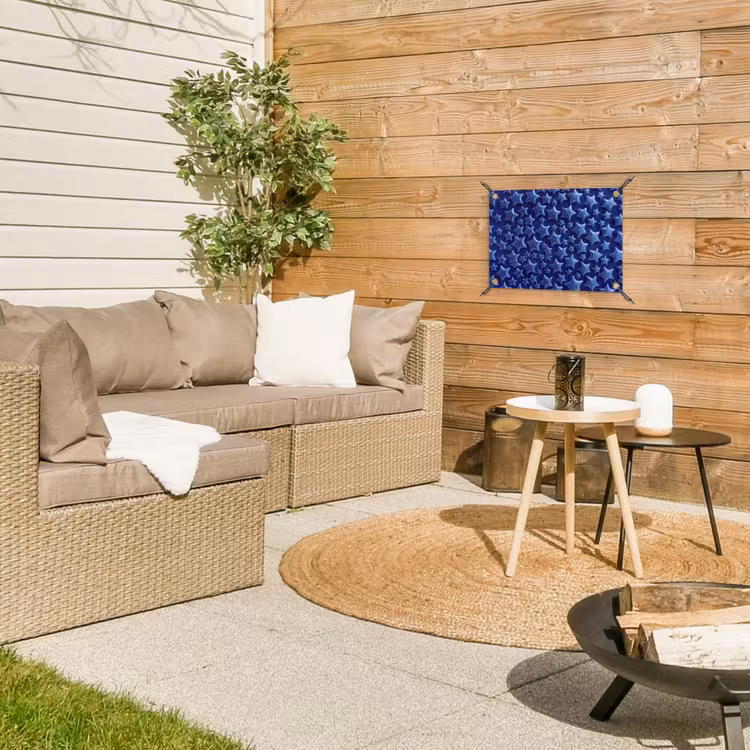 Tuinposter - Blauwe sterren patroon — 4