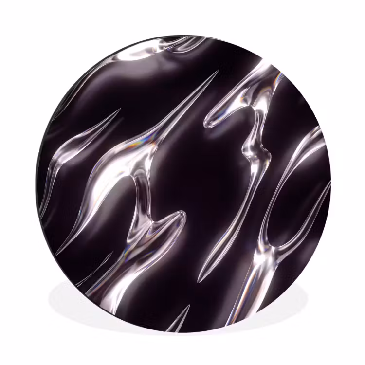 Wandcirkel - Aluminium - Glas - Vormen - Abstract — 1