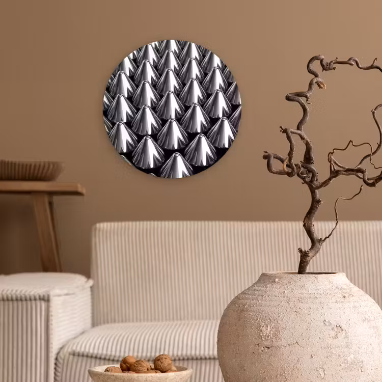 Wandcirkel - Glas - Metalen kegels - Patroon — 2