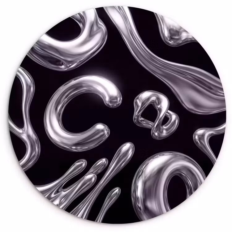 Wandcirkel - Glas - Abstract - Vormen - Zilver — 1