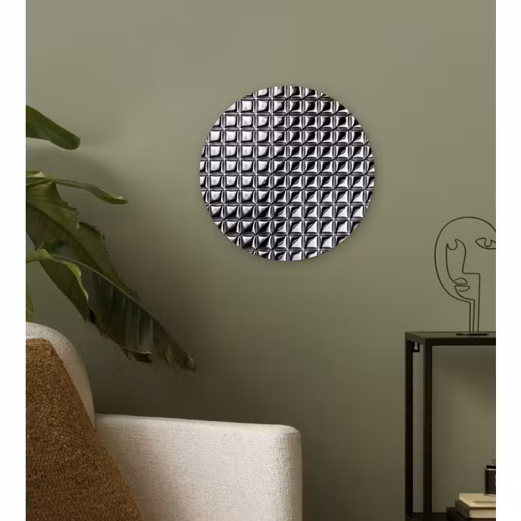 Wandcirkel - Glas - Patroon - Abstract - Zwart-wit — 3