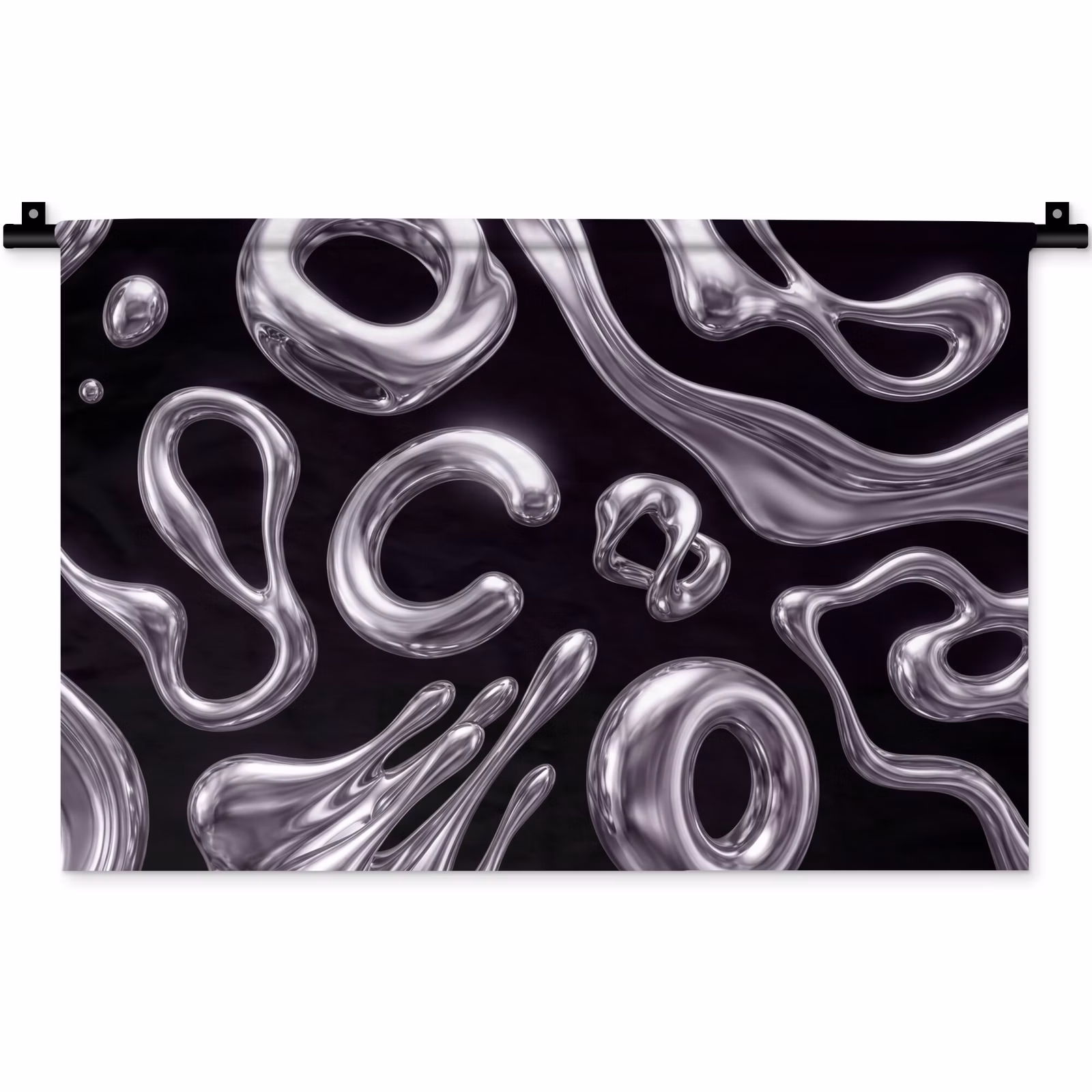 Wandkleed - Abstract - Vormen - Zilver — 1