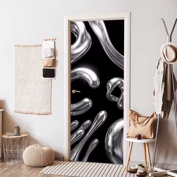Deursticker - Abstract - Vormen - Zilver — 8