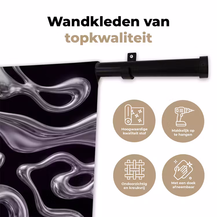 Wandkleed - Abstract - Vormen - Zilver — 3