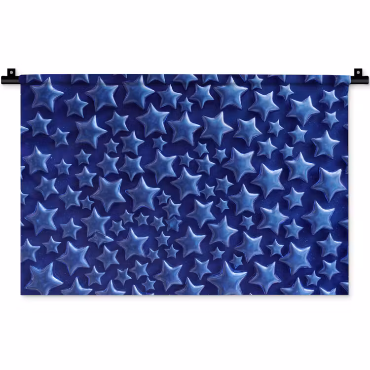 Wandkleed - Blauwe sterren patroon — 1