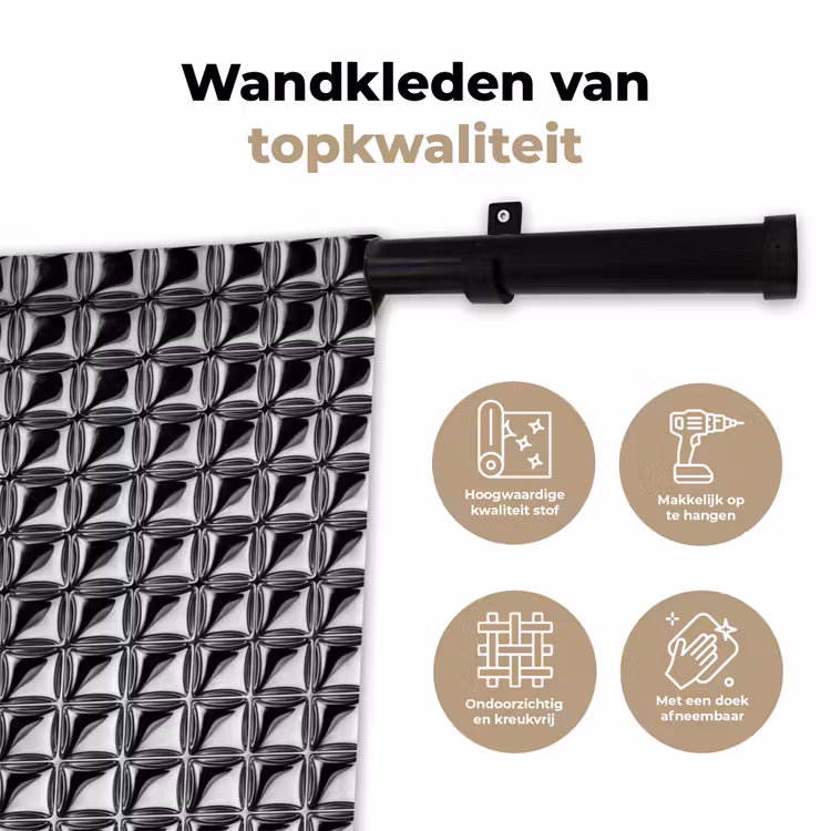Wandkleed - Patroon - Abstract - Zwart-wit — 3