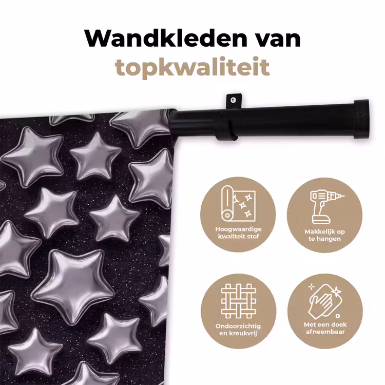 Wandkleed - Sterren - Glanzend - Patroon — 3