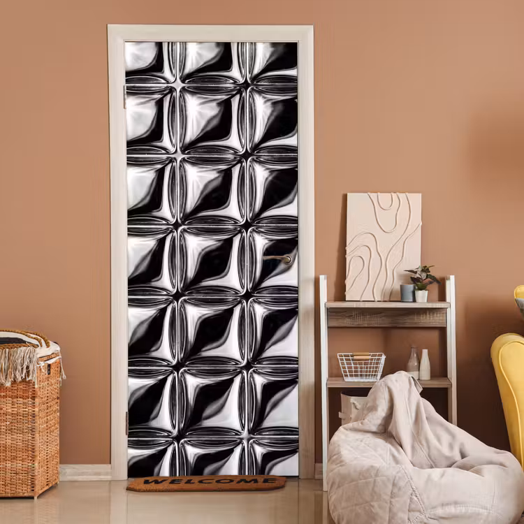 Deursticker - Patroon - Abstract - Zwart-wit — 2