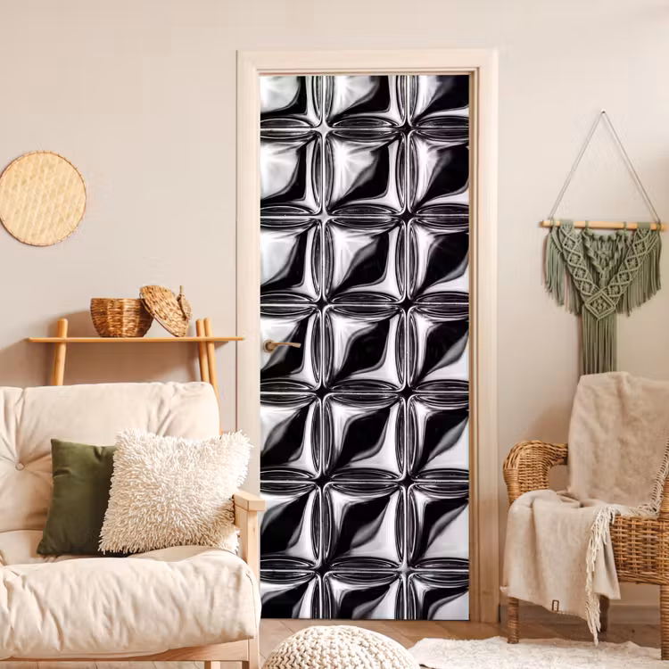 Deursticker - Patroon - Abstract - Zwart-wit — 4