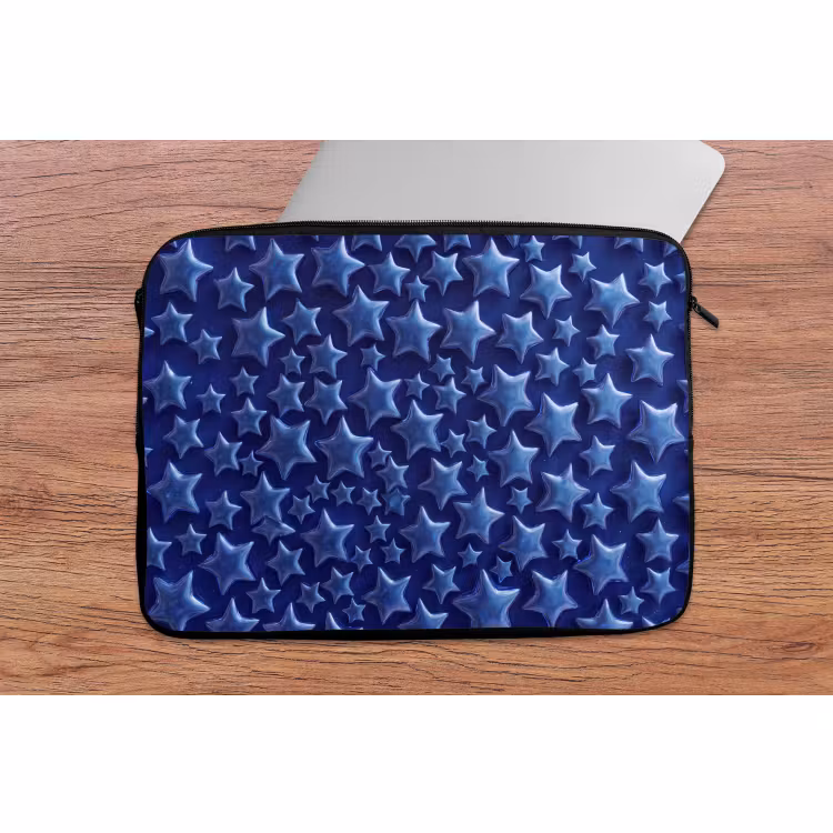 Laptophoes - Blauwe sterren patroon — 2