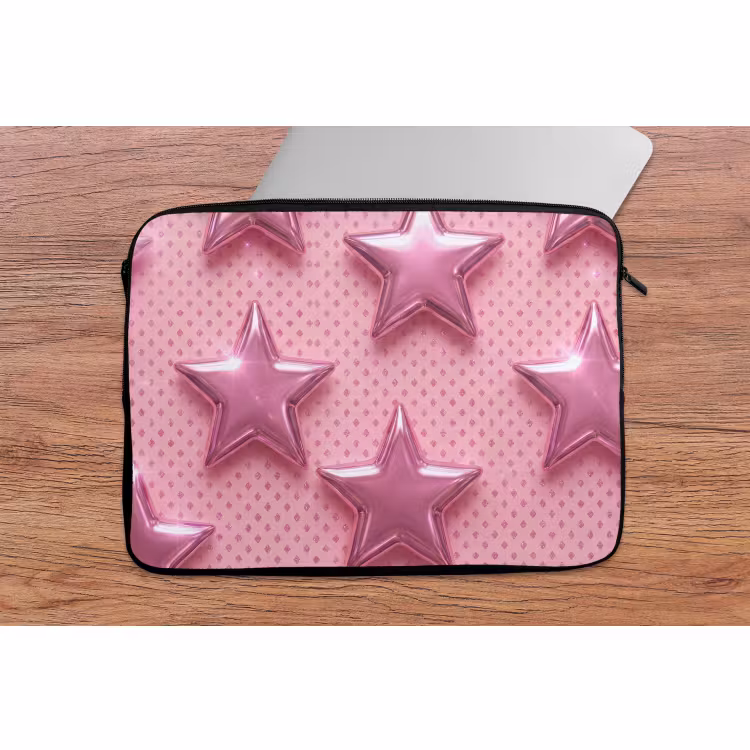 Laptophoes - Sterren - Roze - Abstract — 2