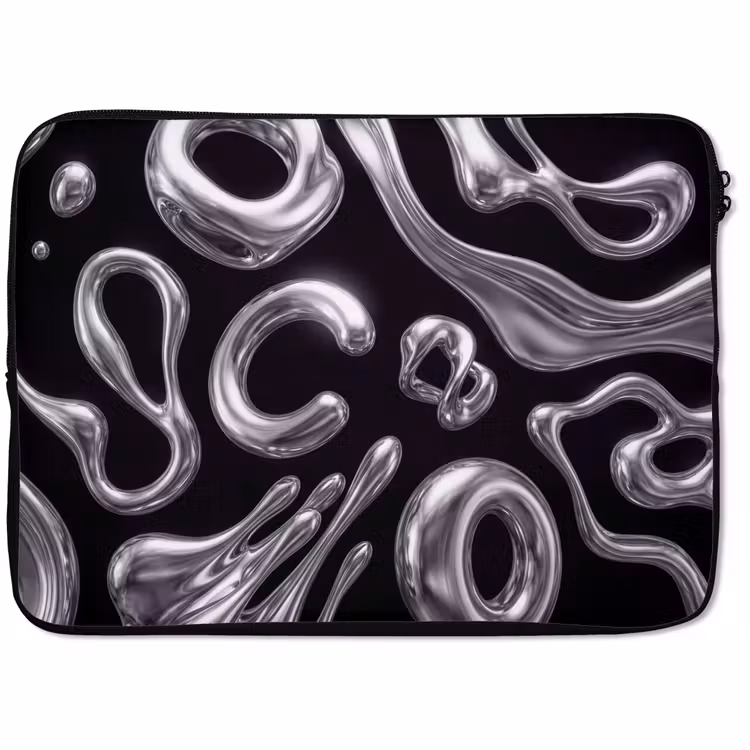 Laptophoes - Abstract - Vormen - Zilver — 1