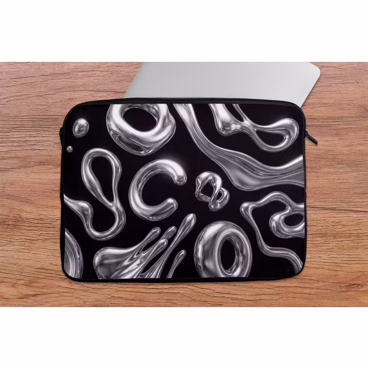 Laptophoes - Abstract - Vormen - Zilver — 2