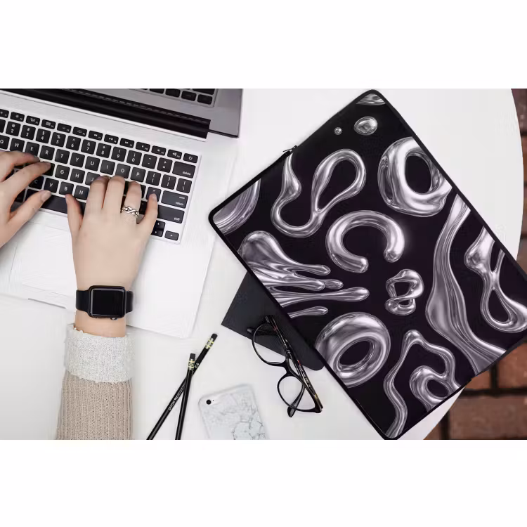 Laptophoes - Abstract - Vormen - Zilver — 3