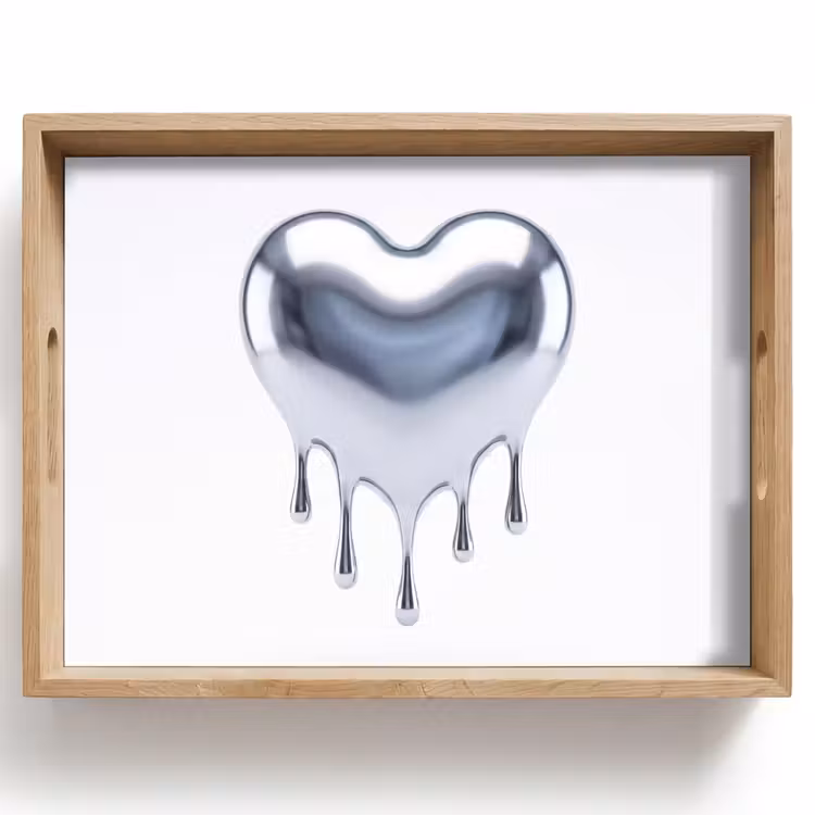 Dienblad - Zilveren hart - Abstract — 1