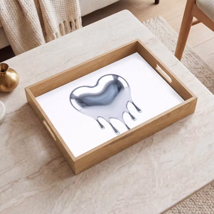 Dienblad - Zilveren hart - Abstract — 2