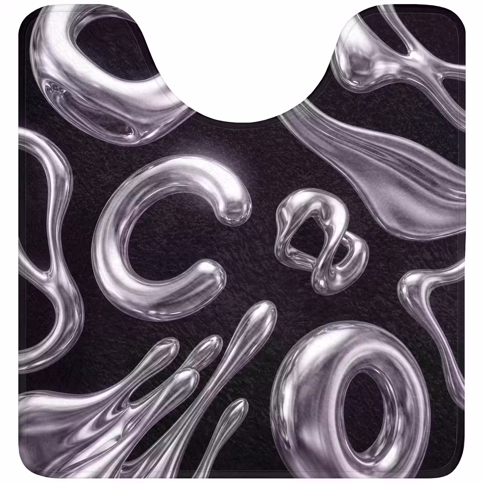 Wc Mat - Abstract - Vormen - Zilver — 1