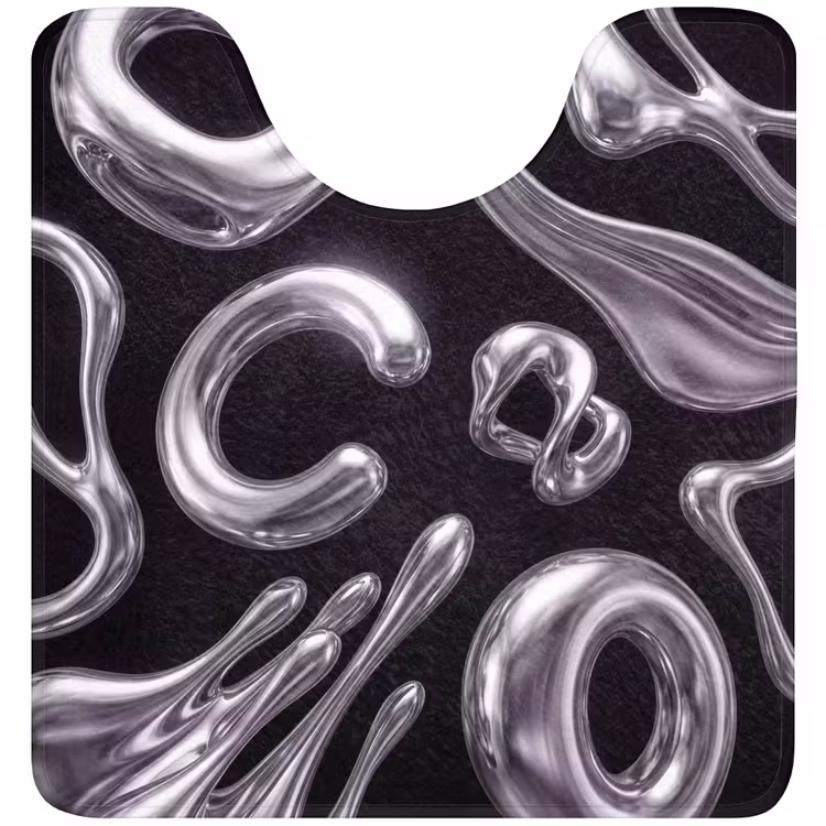Wc Mat - Abstract - Vormen - Zilver — 1