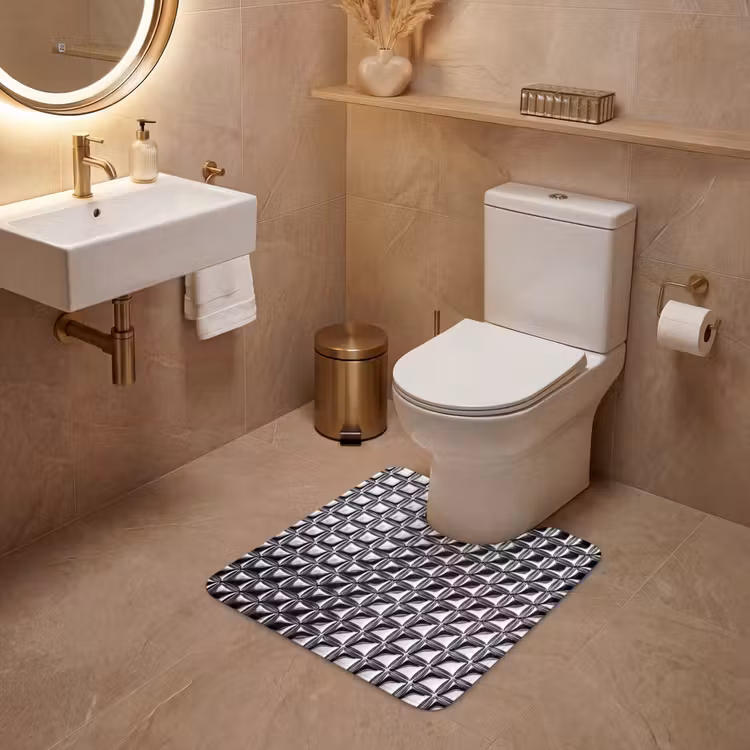 Wc Mat - Patroon - Abstract - Zwart-wit — 3