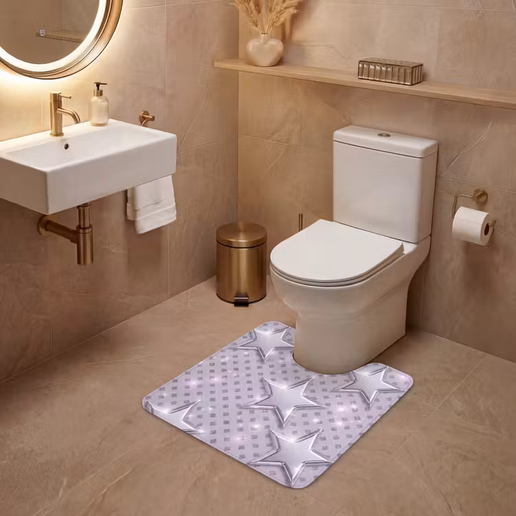Wc Mat - Sterren - Zilver - Abstract — 3
