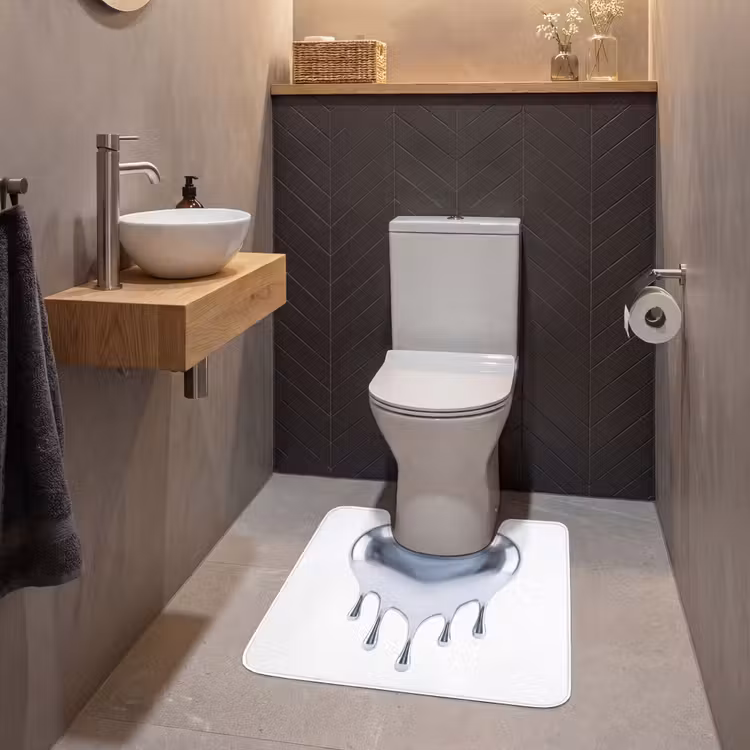 Wc Mat - Zilveren hart - Abstract — 2