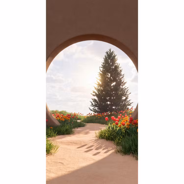 Behang - Pad - Bloemen - Natuur β 2