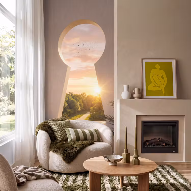 Behang - Sleutelgat - Natuur - Zon — 1