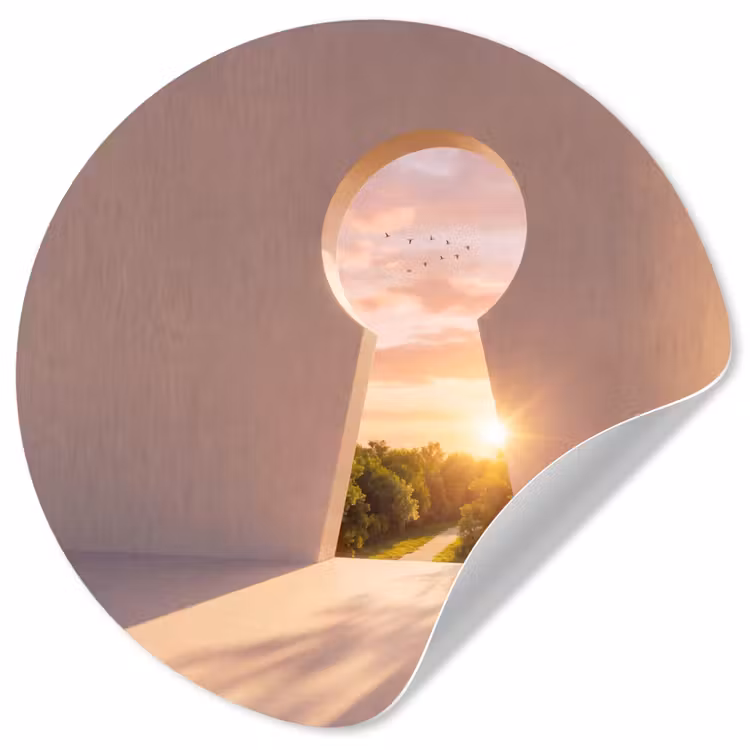 Behangcirkel - Sleutelgat - Natuur - Zon — 1
