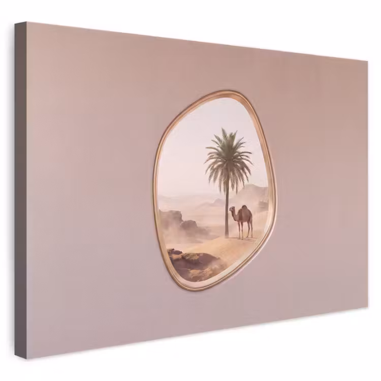 Canvas schilderij - Kameel - Woestijn - Natuur — 1