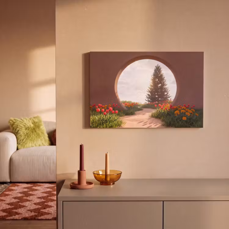 Canvas schilderij - Pad - Bloemen - Natuur — 2