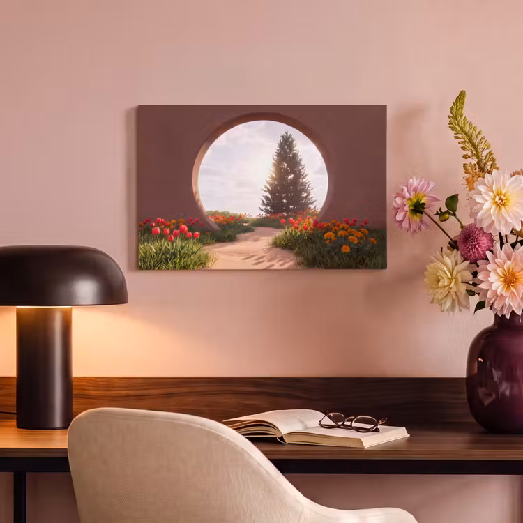 Canvas schilderij - Pad - Bloemen - Natuur — 6
