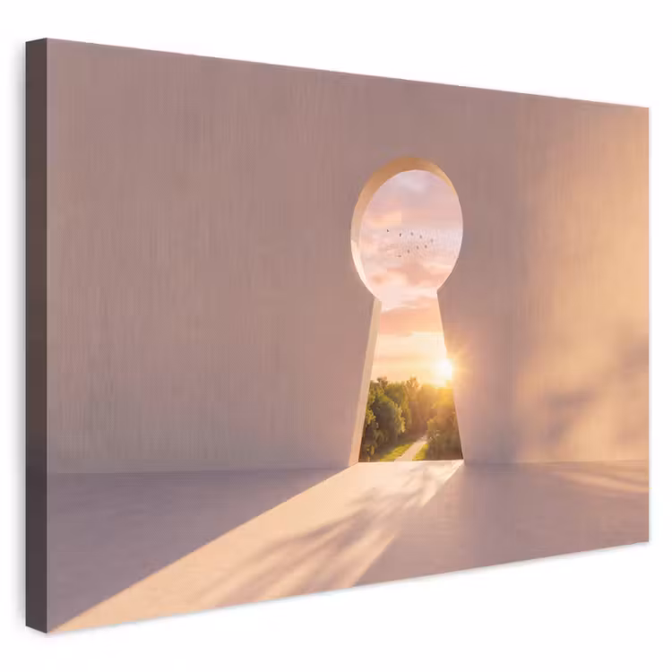 Canvas schilderij - Sleutelgat - Natuur - Zon — 1