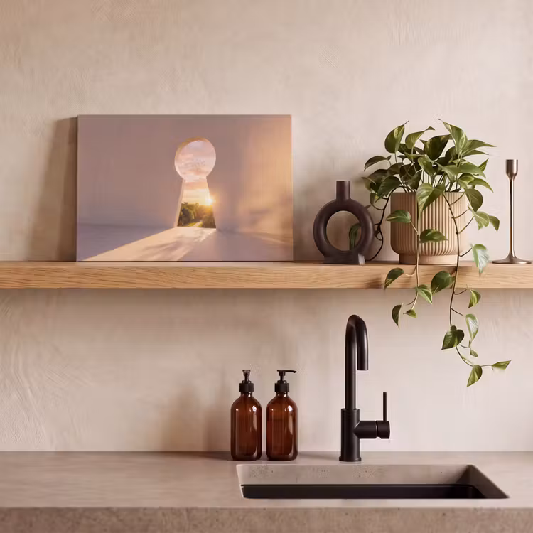 Canvas schilderij - Sleutelgat - Natuur - Zon — 4