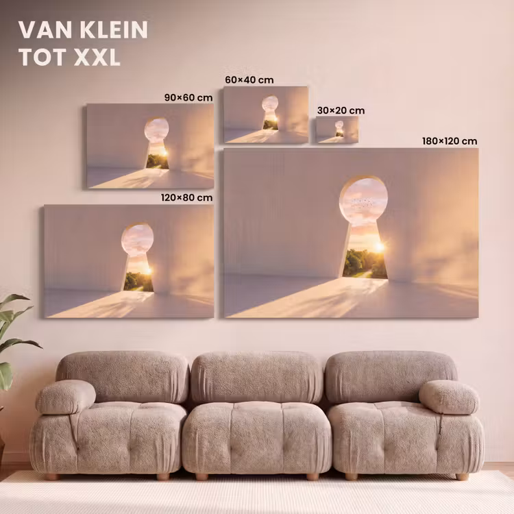 Canvas schilderij - Sleutelgat - Natuur - Zon — 8