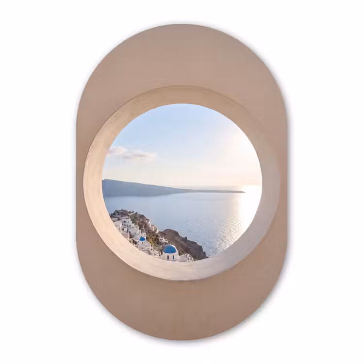 Muurovaal - Glas - Uitzicht - Zee - Natuur — 1