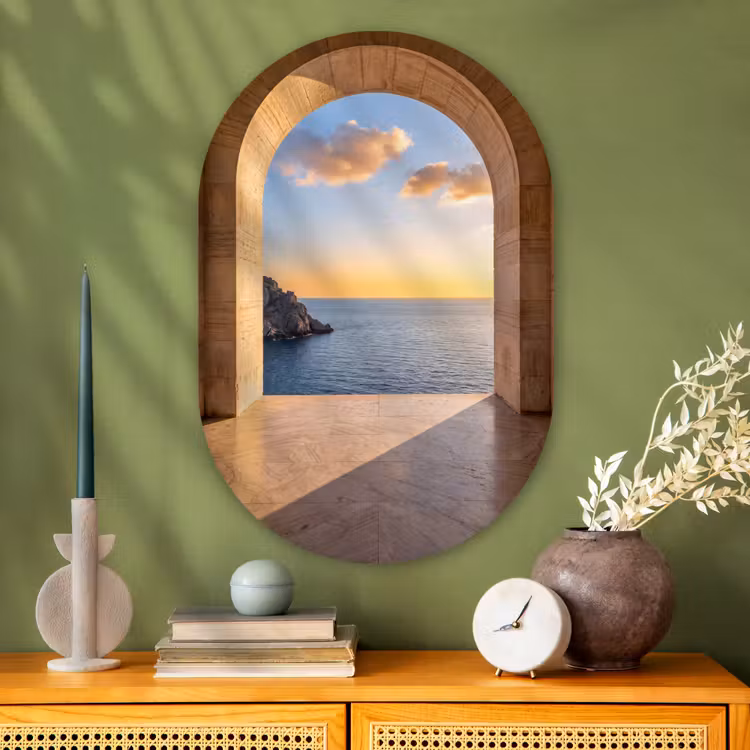 Muurovaal - Glas - Zee - Landschap - Avond — 2
