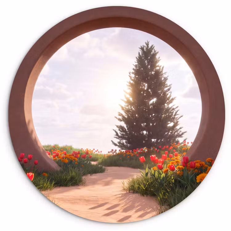 Muurcirkel - Pad - Bloemen - Natuur — 1