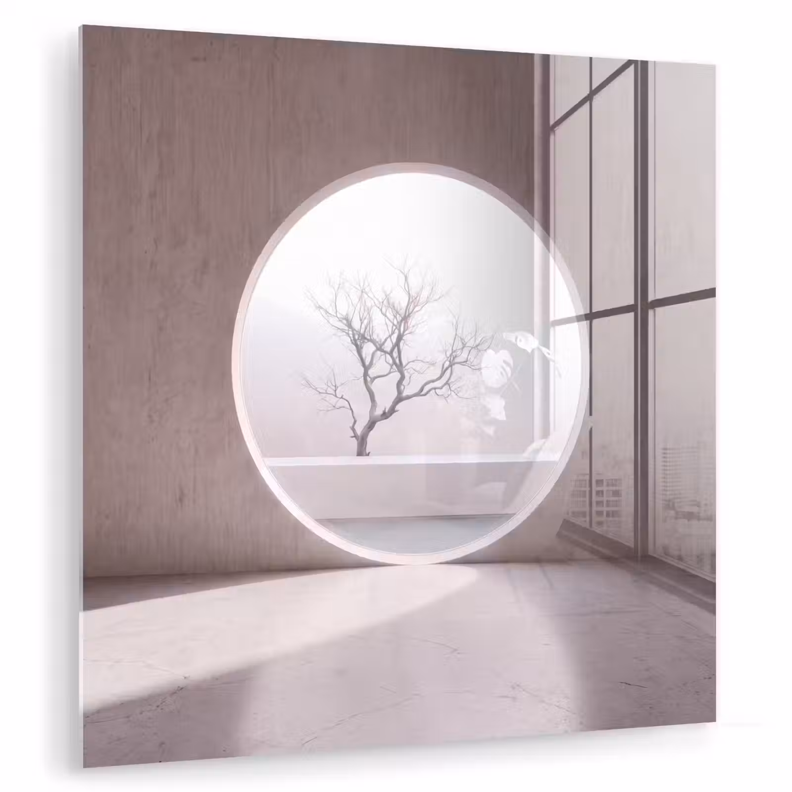 Glas schilderij - Boom - Cirkel - Modern — 1