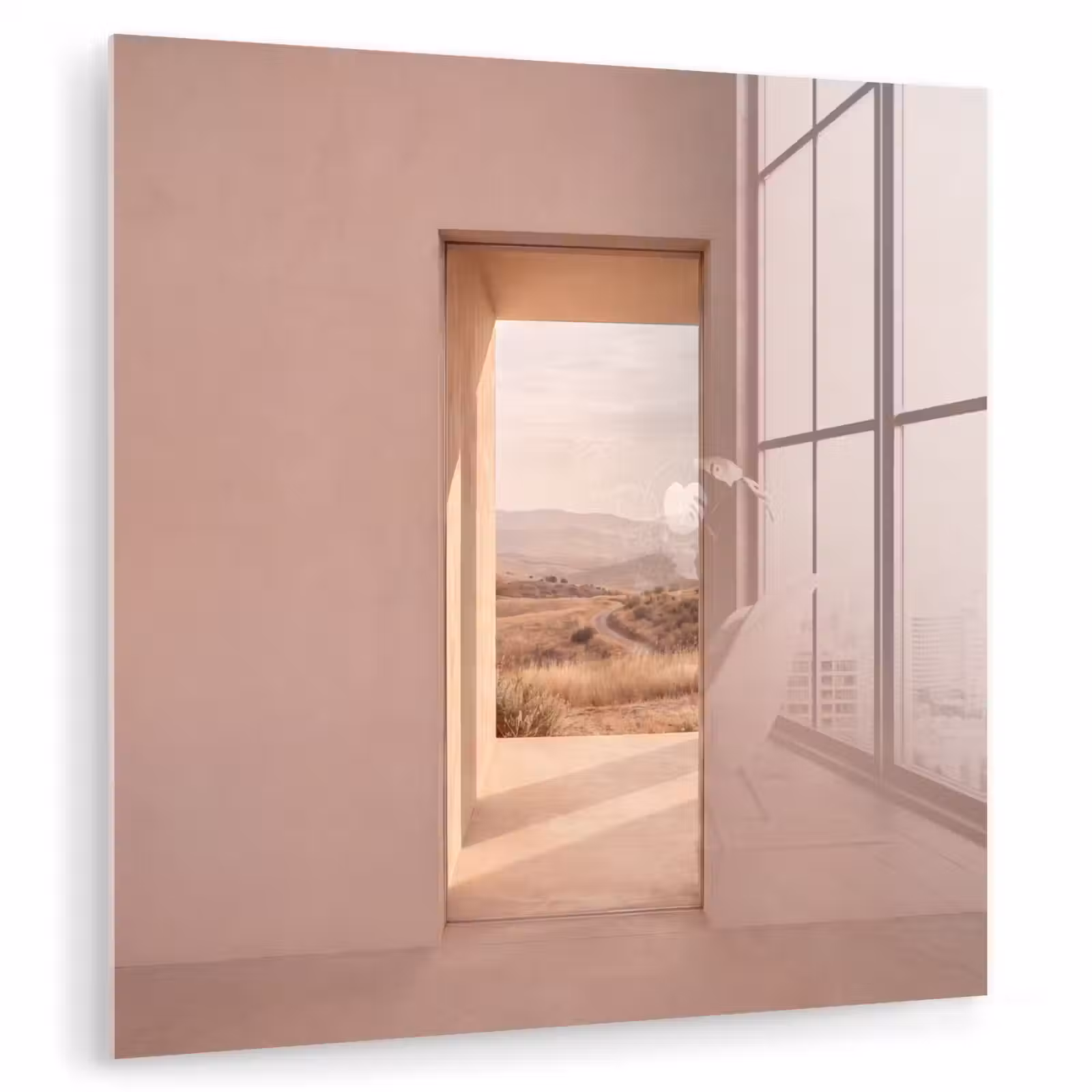 Glas schilderij - Uitzicht - Natuur - Rust — 1