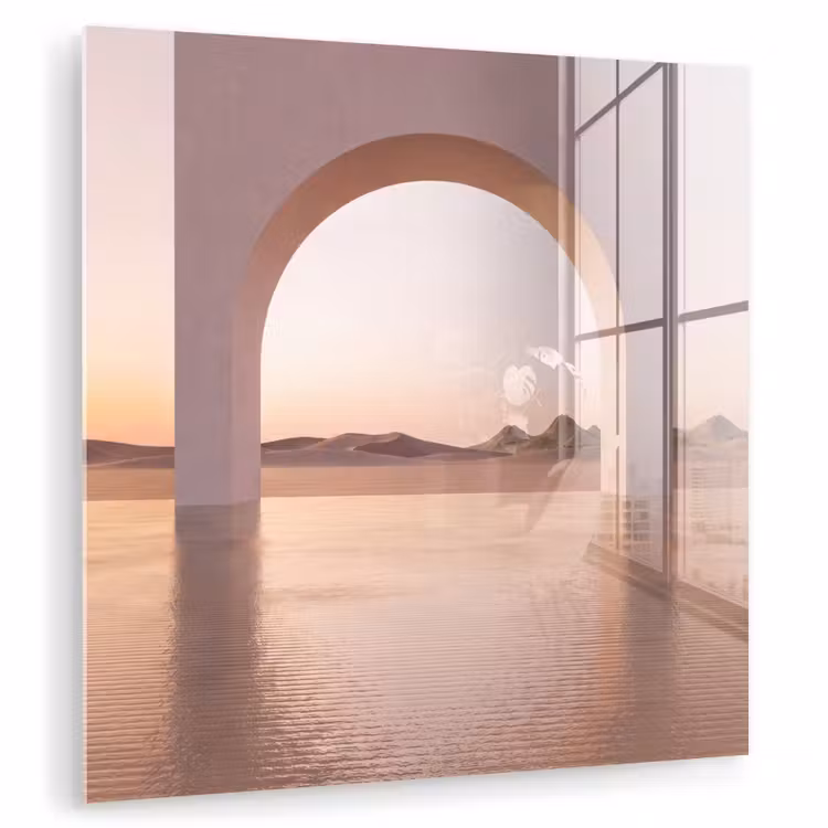 Glas schilderij - Boog - woestijn - natuur — 1