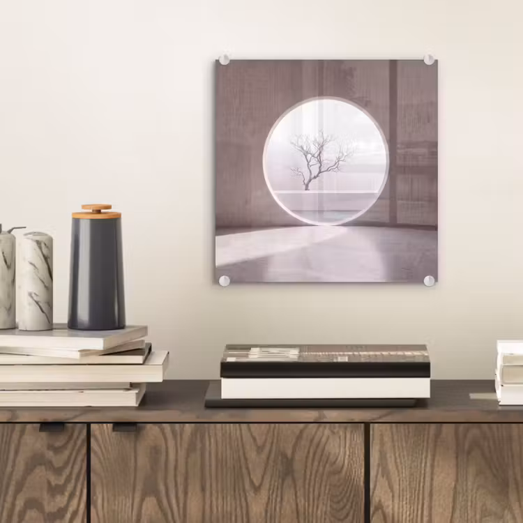 Glas schilderij - Boom - Cirkel - Modern — 2