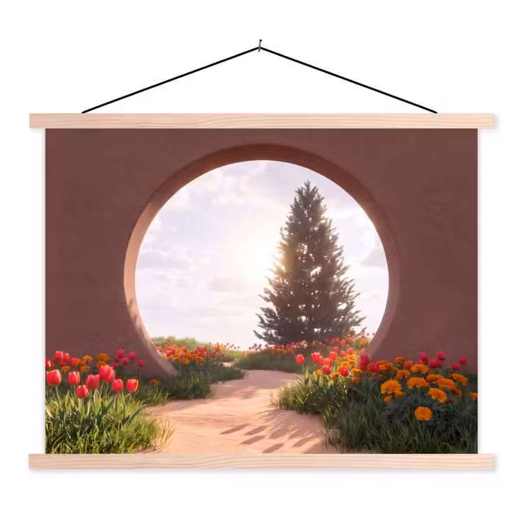 Schoolplaat - Pad - Bloemen - Natuur — 1