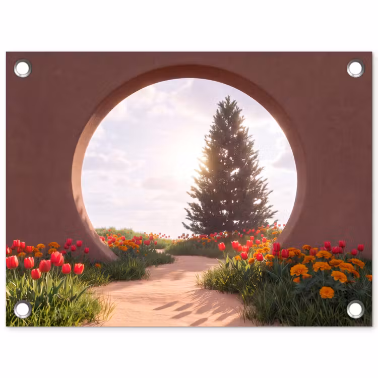 Tuinposter - Pad - Bloemen - Natuur — 1