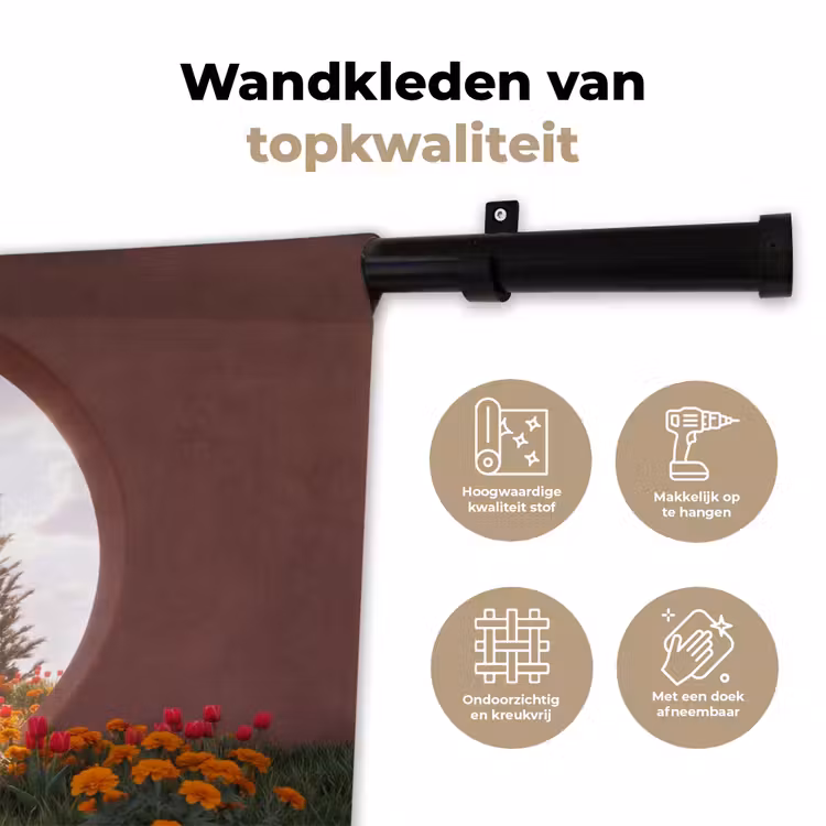Wandkleed - Pad - Bloemen - Natuur — 3