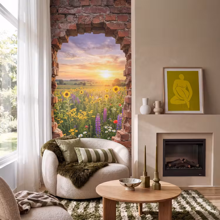 Behang - Bloemen - Veld - Natuur — 1