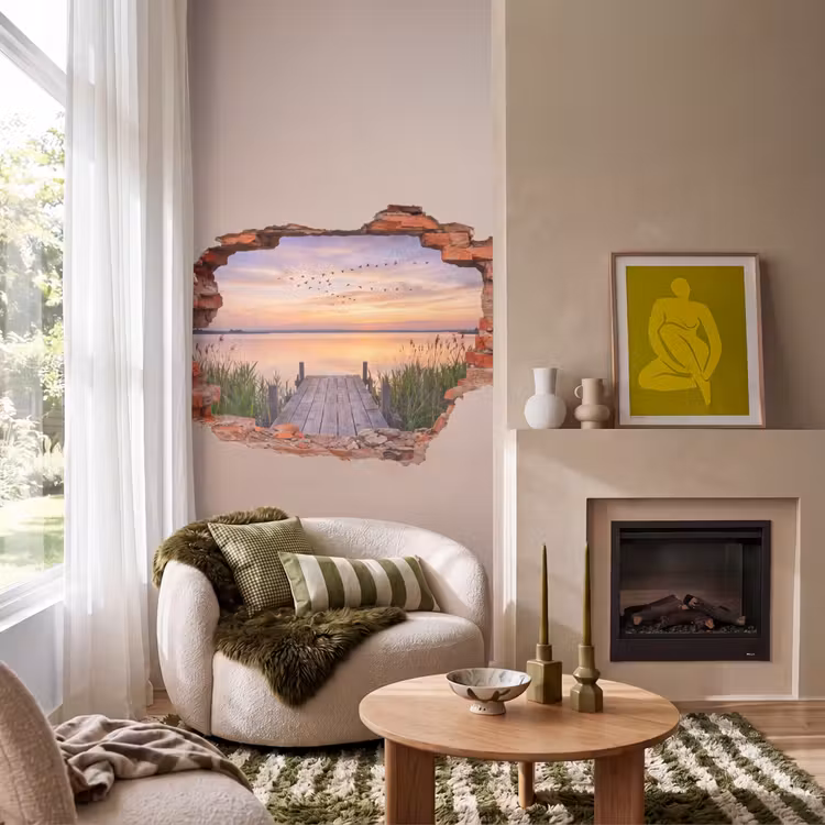 Behang - Muur - Landschap - Illusie — 1