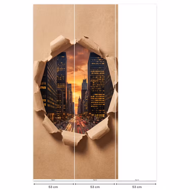 Behang - Stad - Zonsondergang - Papier — 6