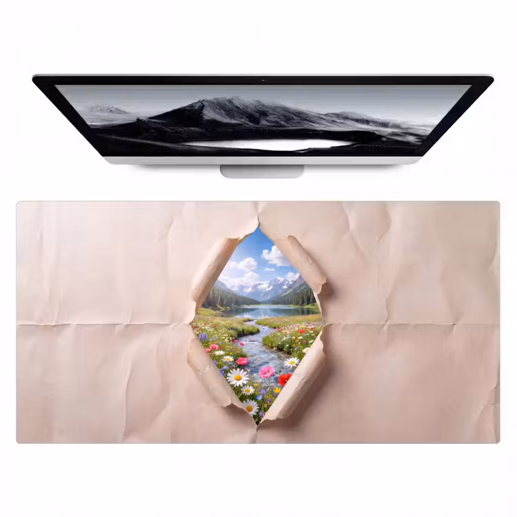 Bureau onderlegger - Bloemen - Rivier - Landschap — 1
