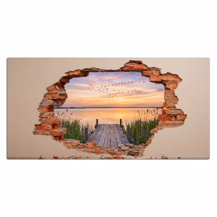 Bureau onderlegger - Muur - Landschap - Illusie — 2