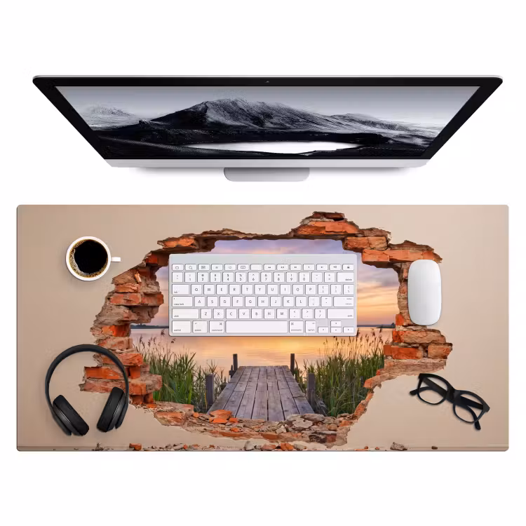 Bureau onderlegger - Muur - Landschap - Illusie — 4